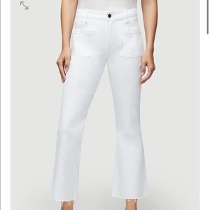 Frame Denim Le Bardot Flare Raw Edge Blanc